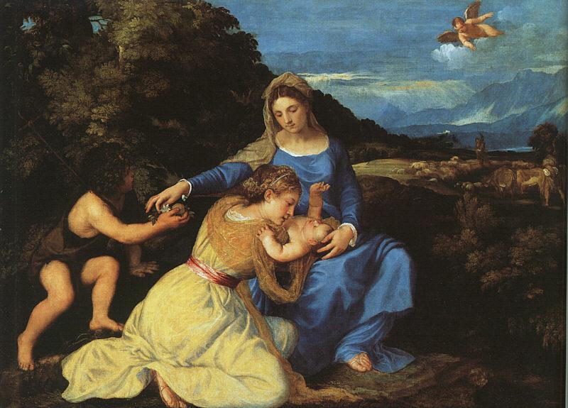  Titian Madonna and Child with the Young St.John the Baptist St.Catherine oil painting image